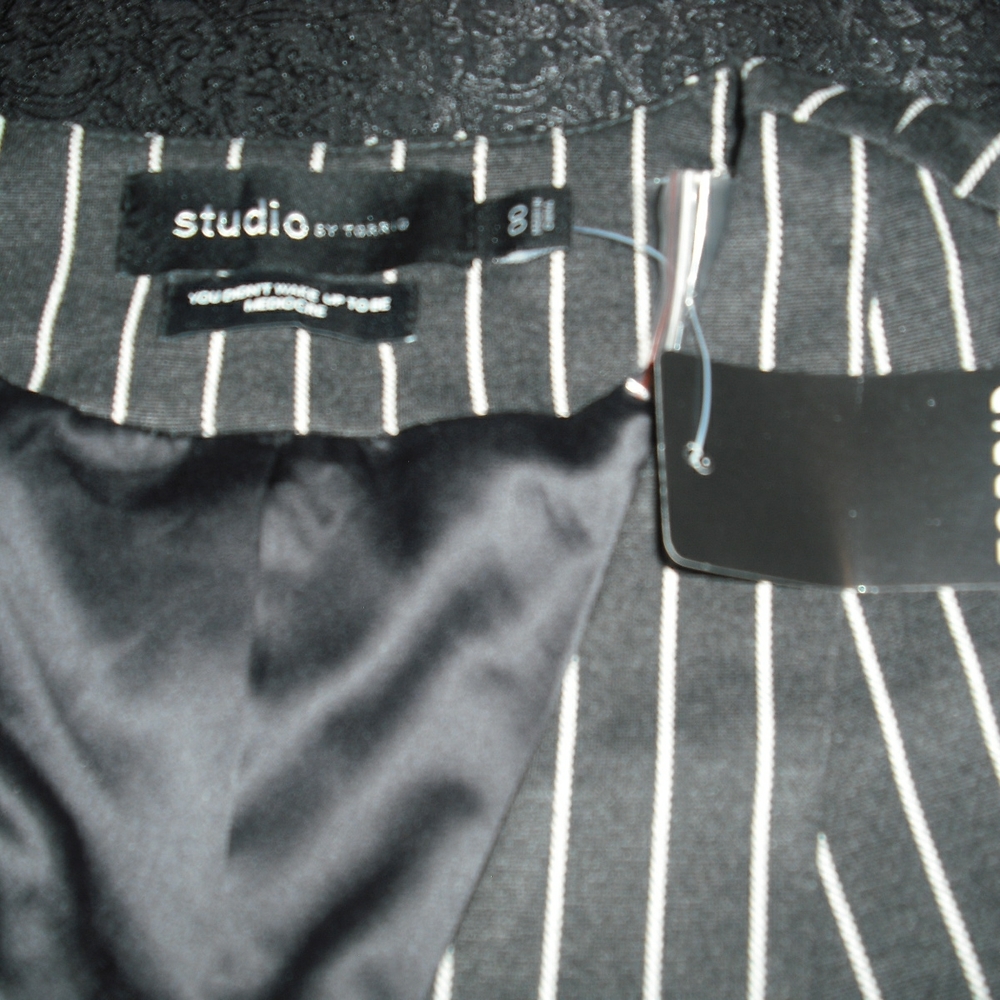 Studio By Torrid Grey and White Pinstripe Buttoned Vest